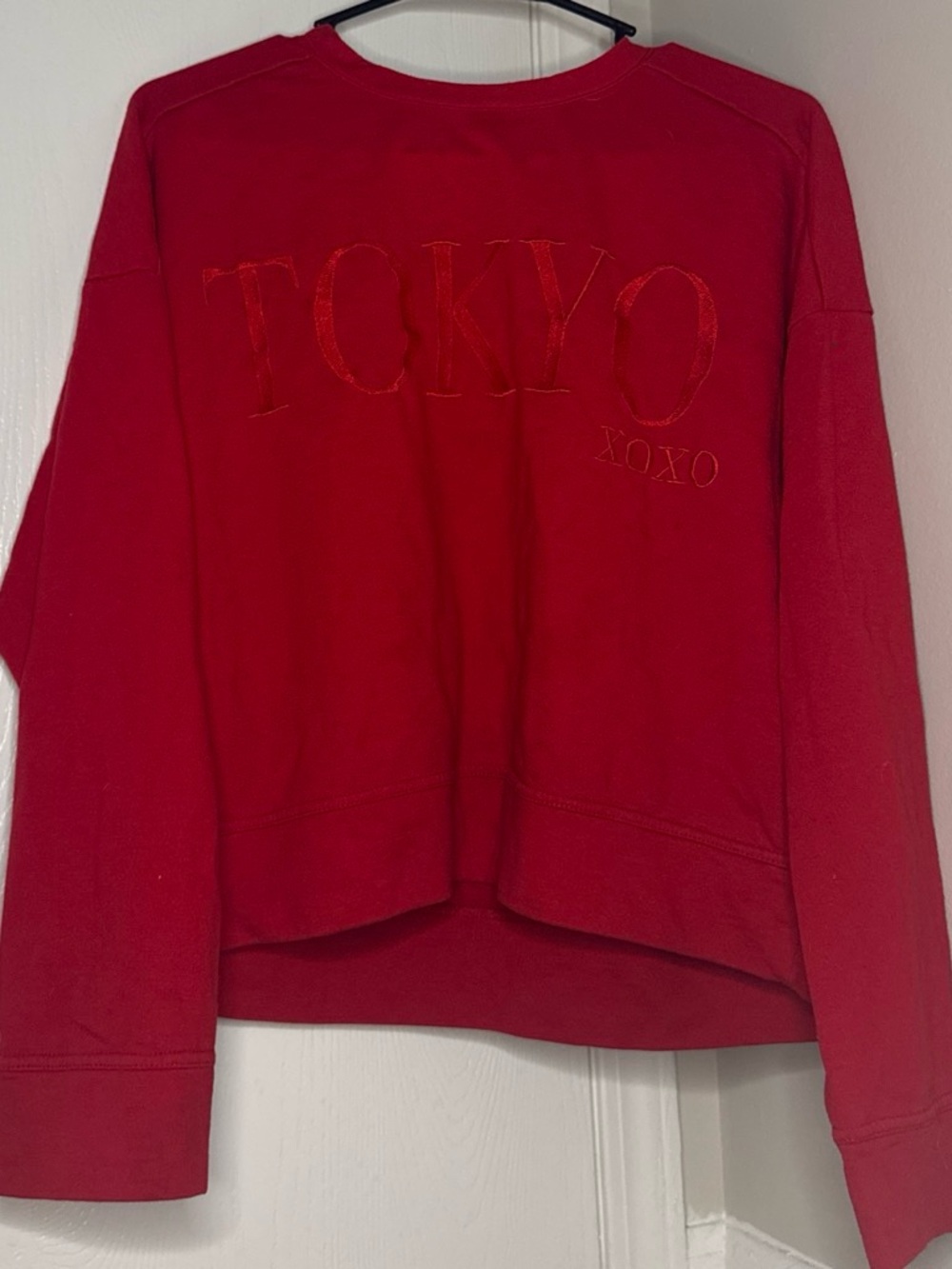 XOXO Red 'TOKYO' Embroidered Women's Sweatshirt